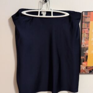 J.Crew Navy Blue Skirt Size XL Elasticized Waist: 18in Length:22 In
